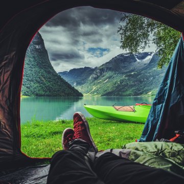 inside tent view nature backpacking tent hilleberg niak mountain lake tent door open